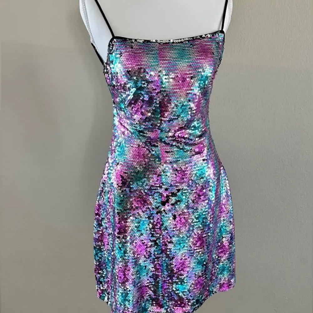 by the way. Iridescent Sequin Mini Dress